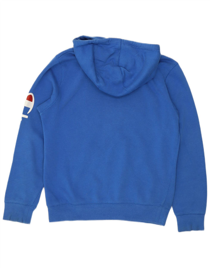 Maglione con cappuccio grafico da uomo Champion piccolo in cotone blu