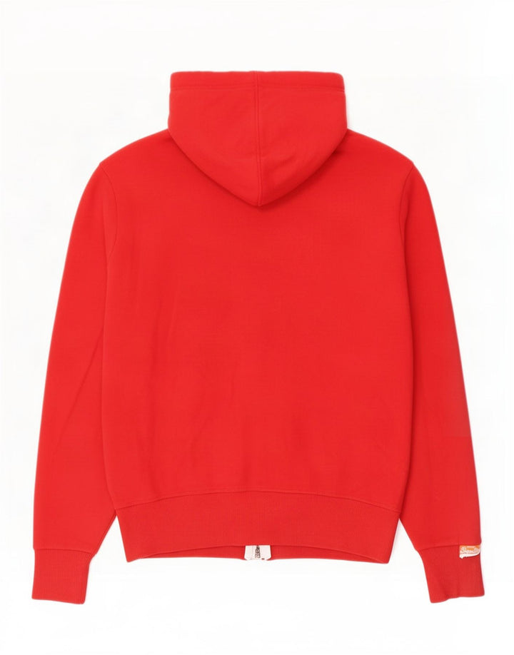 Maglione con cappuccio e zip da uomo Superdry in cotone rosso medio