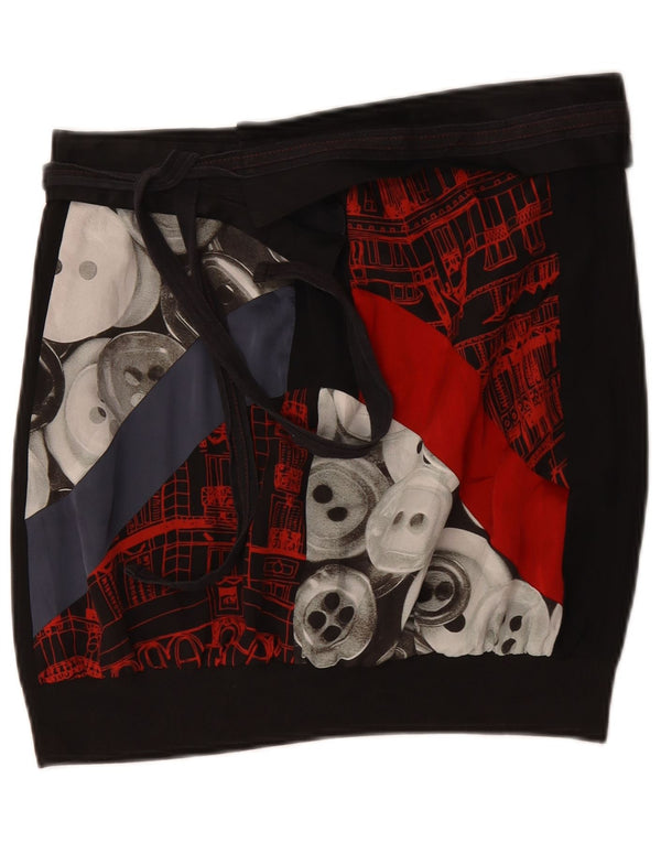 Desigual Minigonna grafica da donna EU 42 Large W34 Black Colourblock