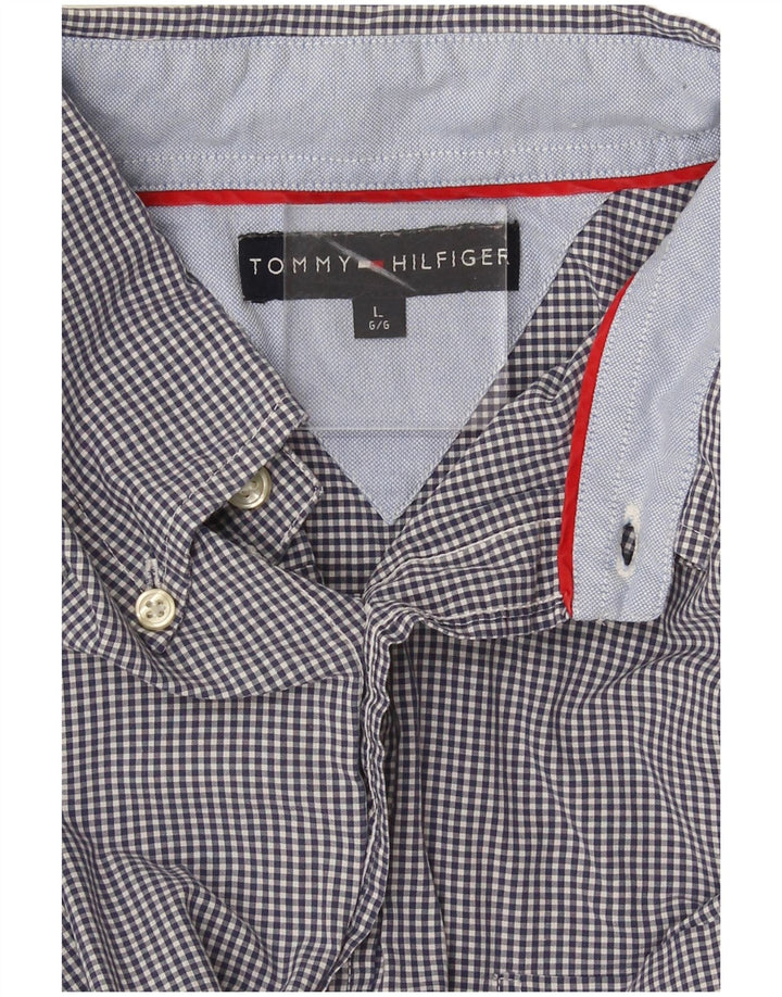Camicia da uomo Tommy Hilfiger grande a quadretti blu navy