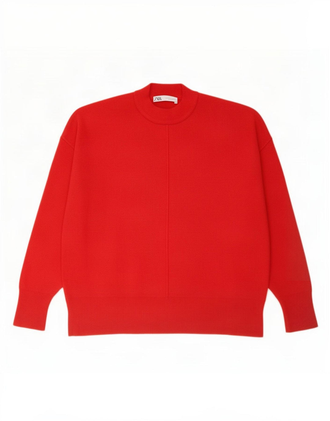 Maglione girocollo oversize da donna Zara UK 10 piccolo rosso