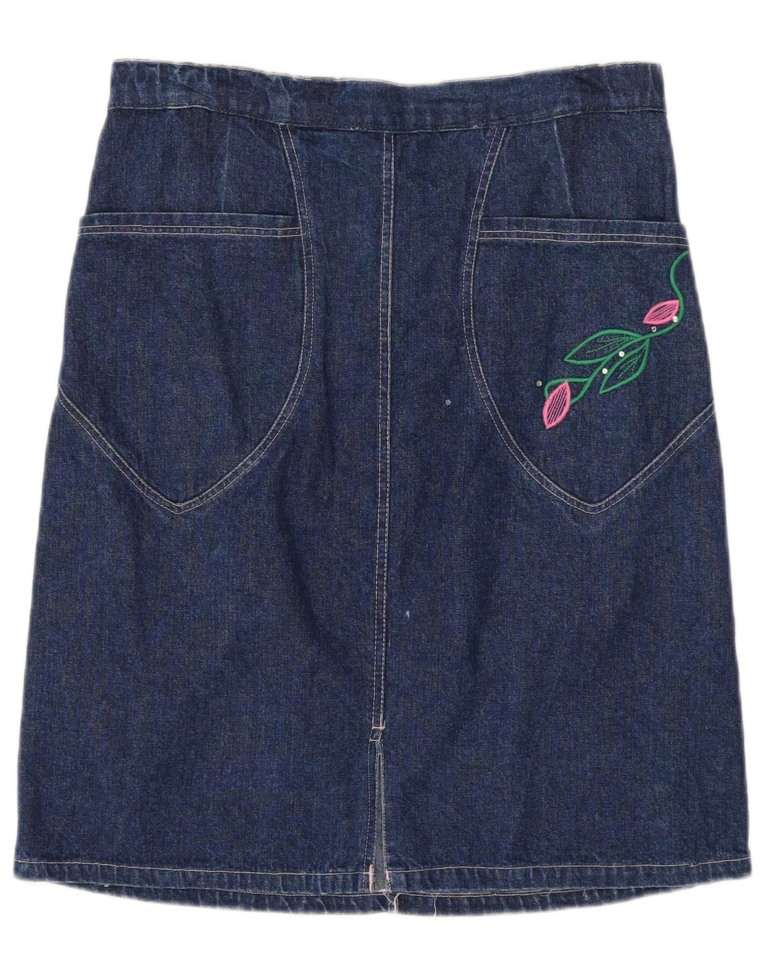 Gonna di jeans da donna VINTAGE W30 blu navy medio