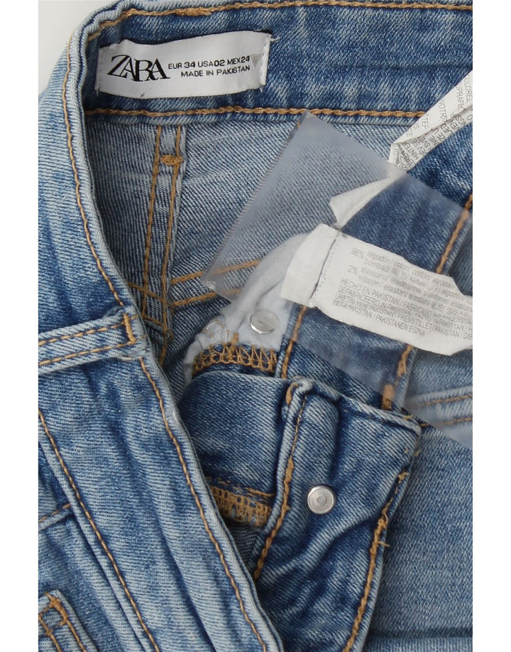 Jeans Bootcut da donna Zara EU 34 2XS W24 L26 Cotone blu