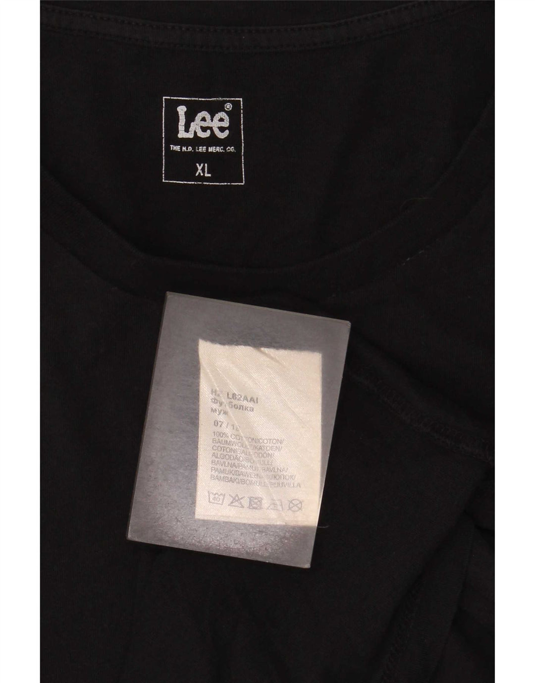 Maglietta grafica da uomo Lee Top XL in cotone nero