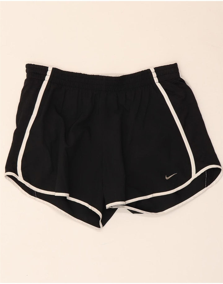 Pantaloncini sportivi NIKE Dri Fit da donna UK 12/14 poliestere nero medio