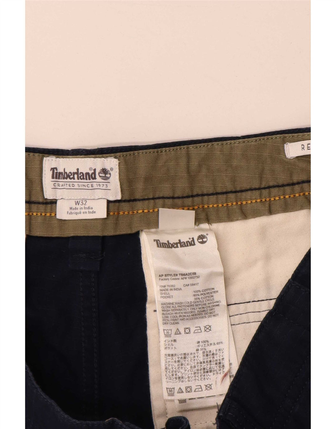 Pantaloncini cargo da uomo Timberland W32 medio cotone blu navy