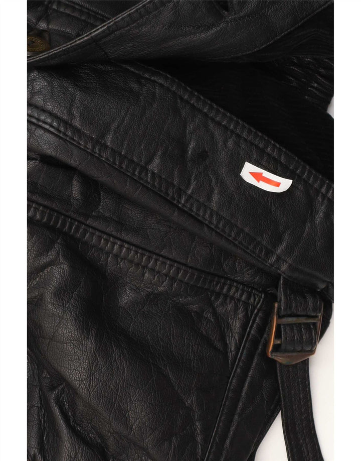 Giacca in pelle vintage da uomo UK 42 XL nera