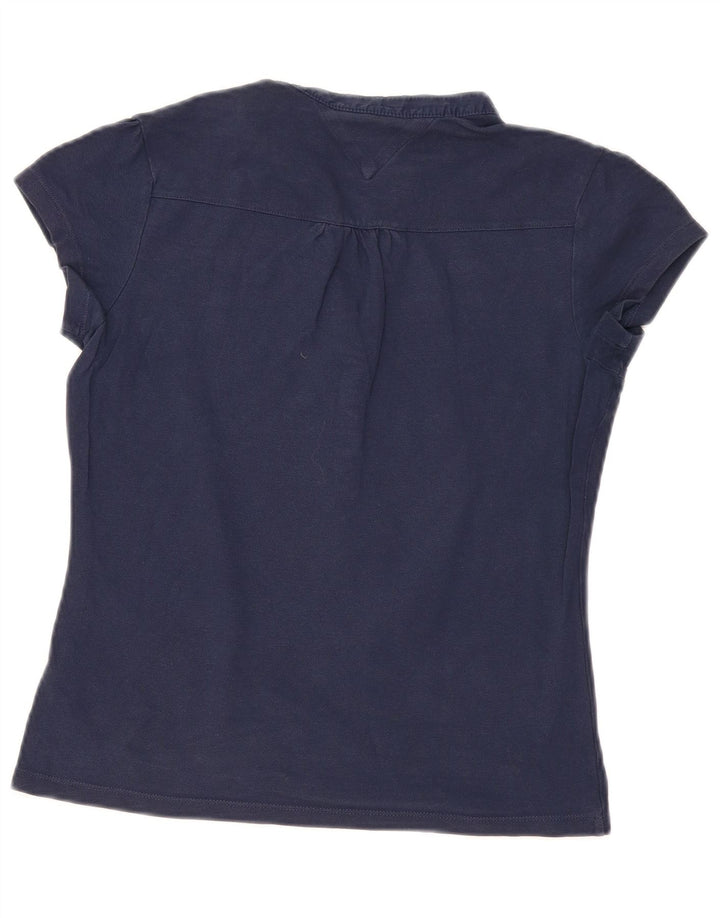 TOMMY HILFIGER Polo da donna UK 12 medio cotone blu navy