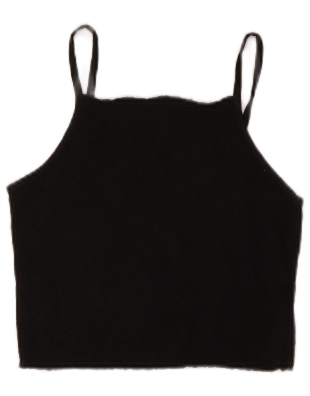 Canotta corta da donna Zara UK 12 cotone nero medio