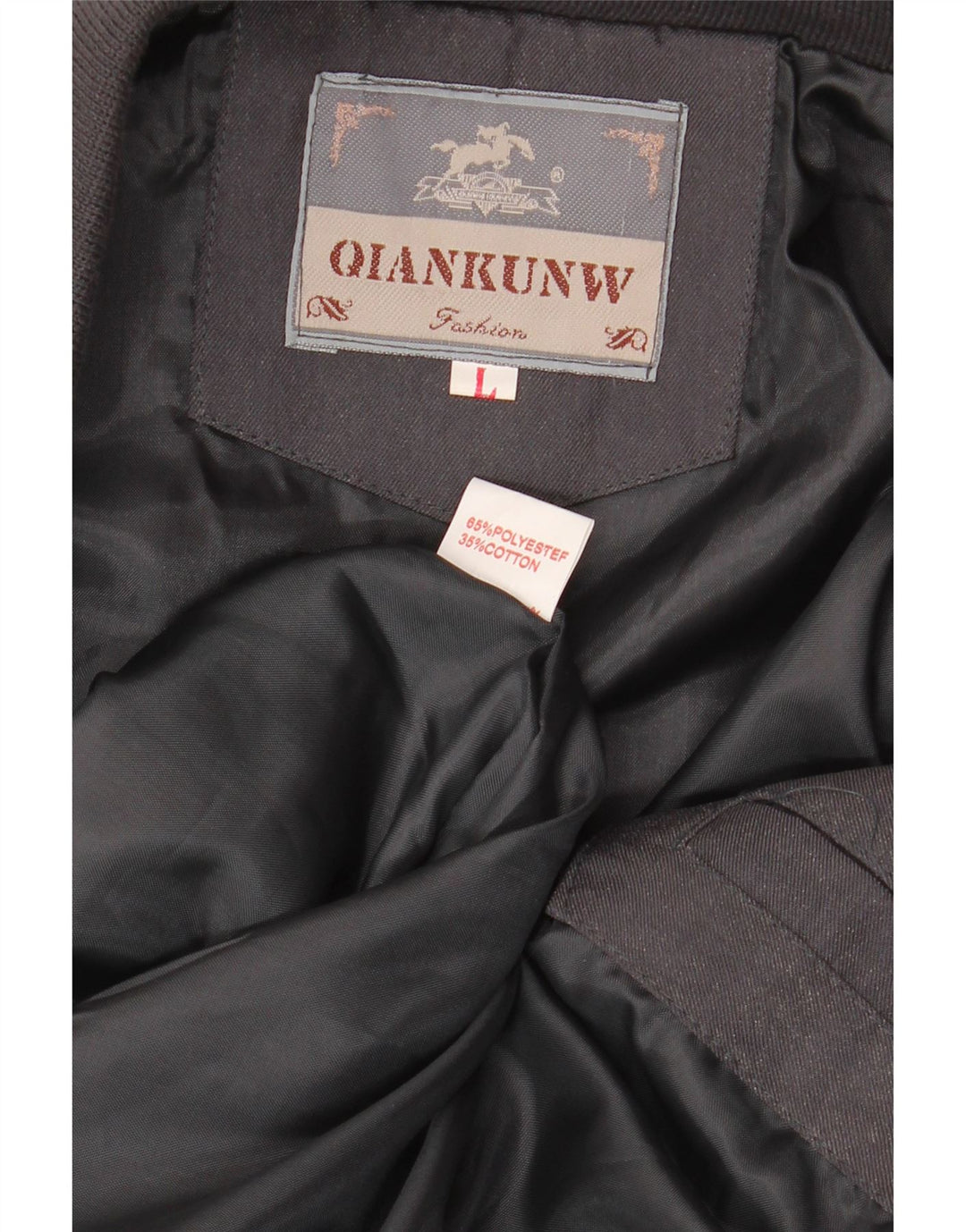 Giubbotto bomber da uomo VINTAGE UK 40 Large Nero Colourblock Poliestere