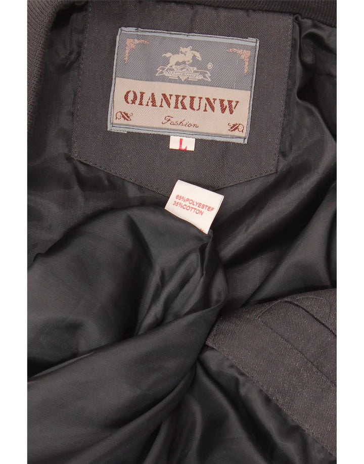 Giubbotto bomber da uomo VINTAGE UK 40 Large Nero Colourblock Poliestere