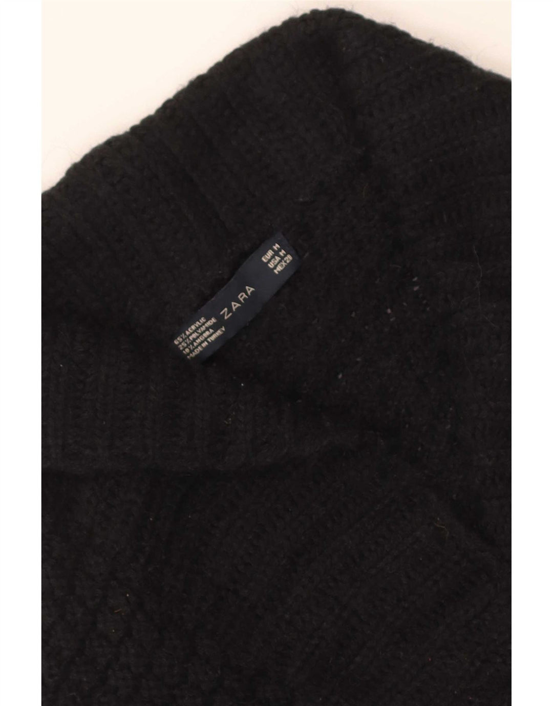 Maglione cardigan a pipistrello corto da donna Zara UK 12 acrilico nero medio