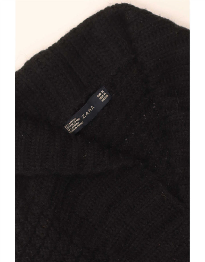 Maglione cardigan a pipistrello corto da donna Zara UK 12 acrilico nero medio