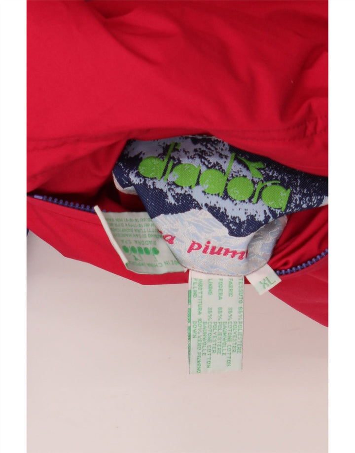 DIADORA Giacca imbottita oversize reversibile da uomo UK 42 XL Poliestere rosso