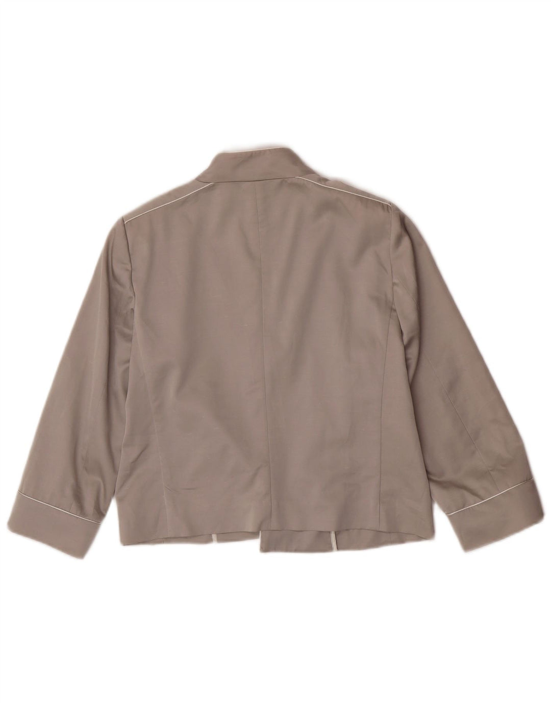 Giacca blazer aperta da donna Marella UK 16 grande viscosa grigia