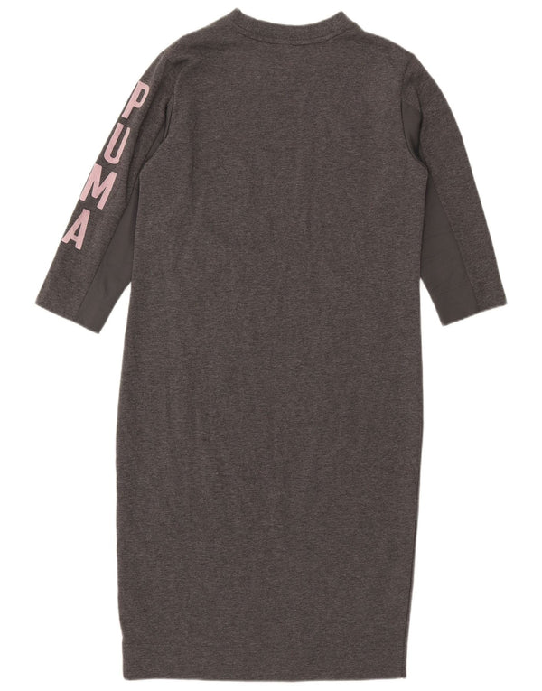 Abito maglione grafico oversize da donna Puma UK 10 piccolo grigio chiazzato
