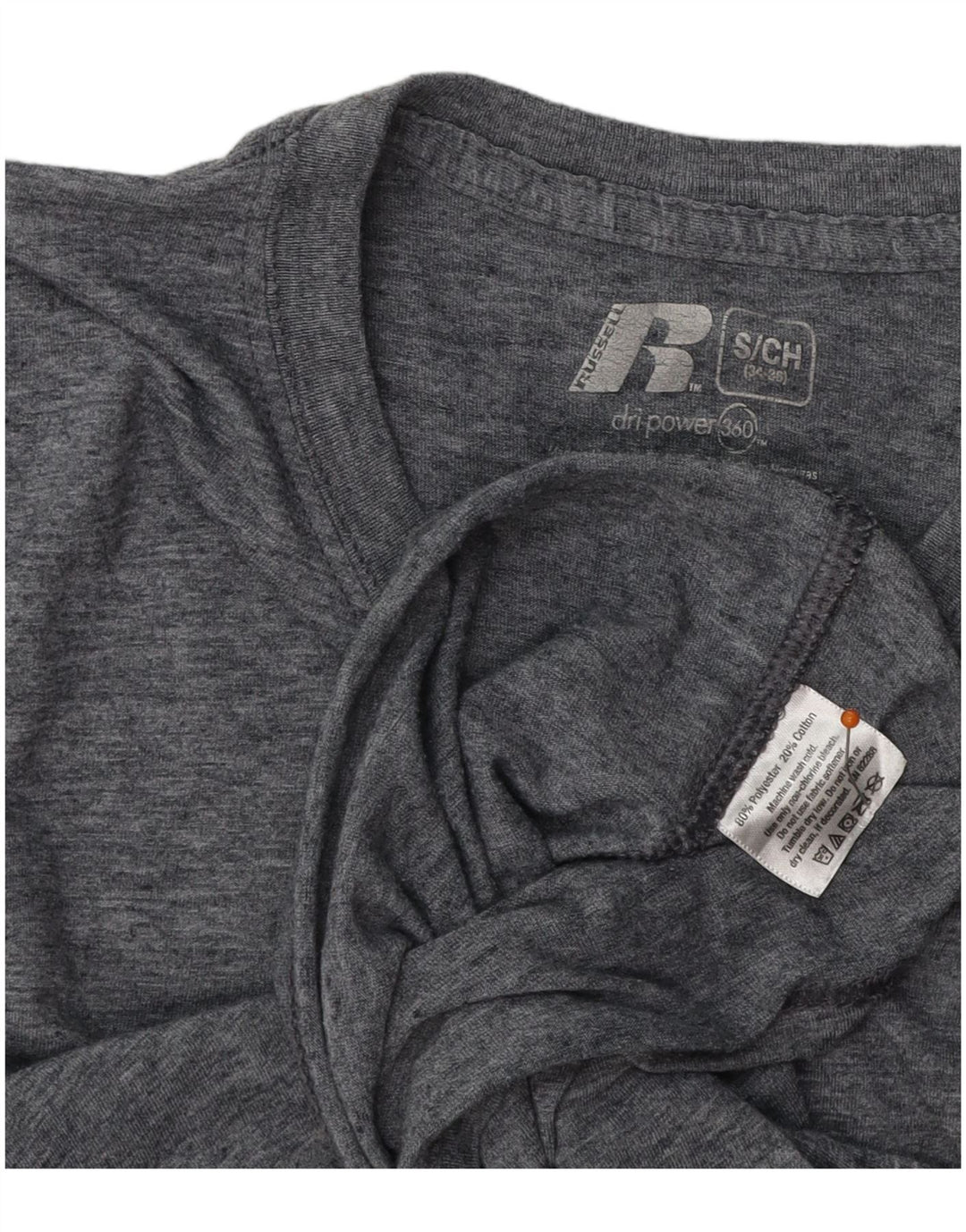 T-shirt da uomo RUSSELL ATHLETIC UK 34/36 piccola poliestere grigio