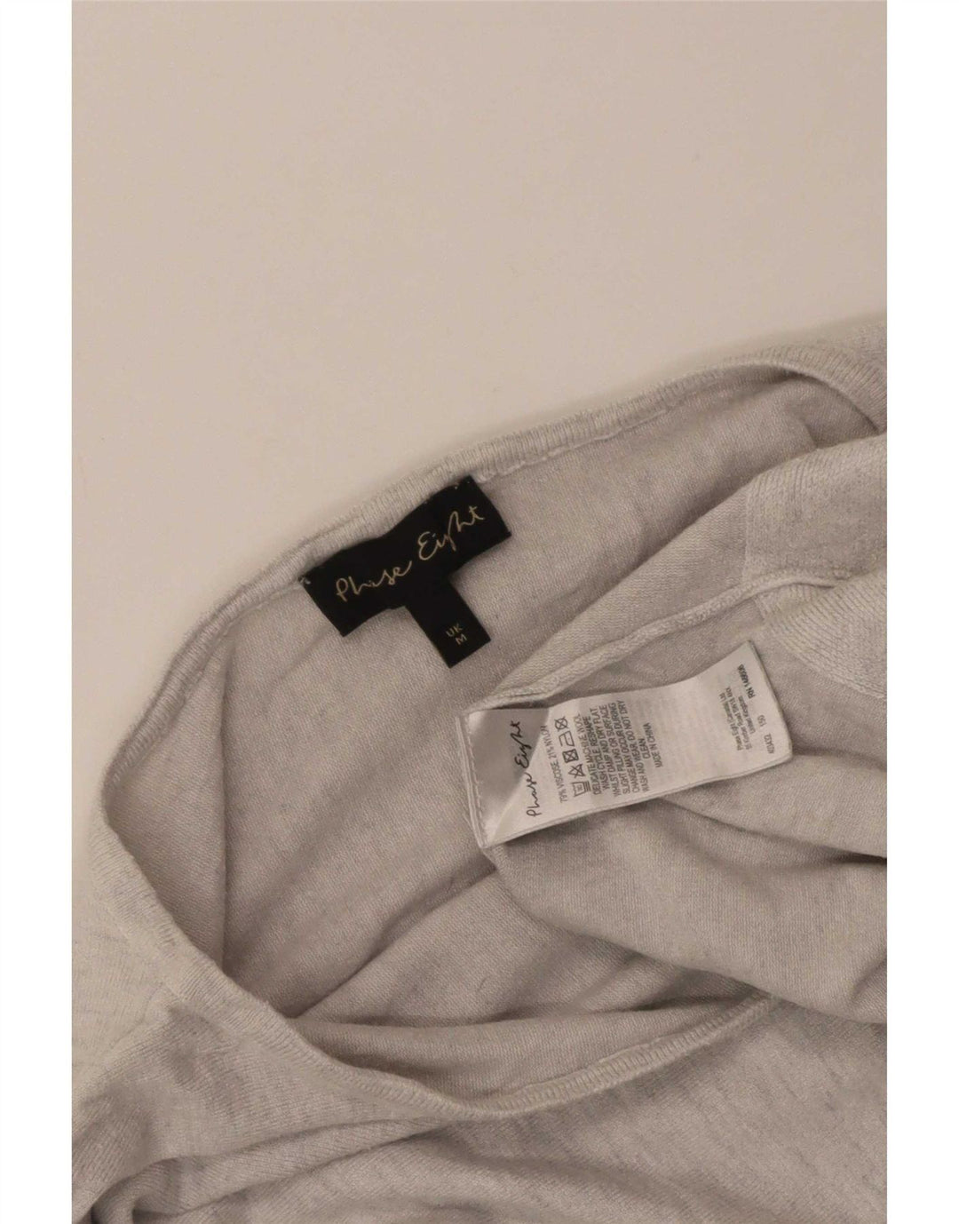 Phase Eight - Top corto a pipistrello da donna, manica a 3/4, UK 14, grigio medio screziato