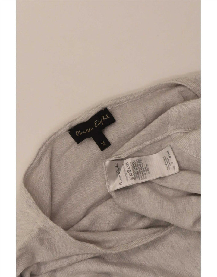 Phase Eight - Top corto a pipistrello da donna, manica a 3/4, UK 14, grigio medio screziato