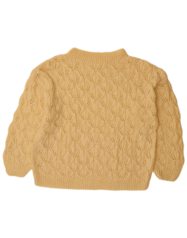 Maglione maglione collo alto da donna VINTAGE UK 14 grande beige