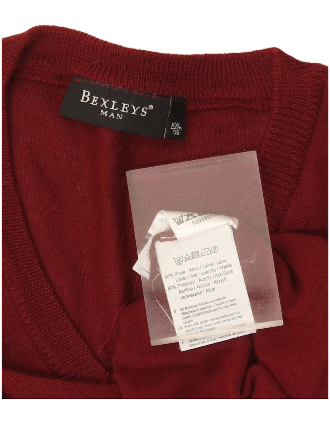 BEXLEYS Maglione da uomo con scollo a V IT 56 2XL Lana bordeaux