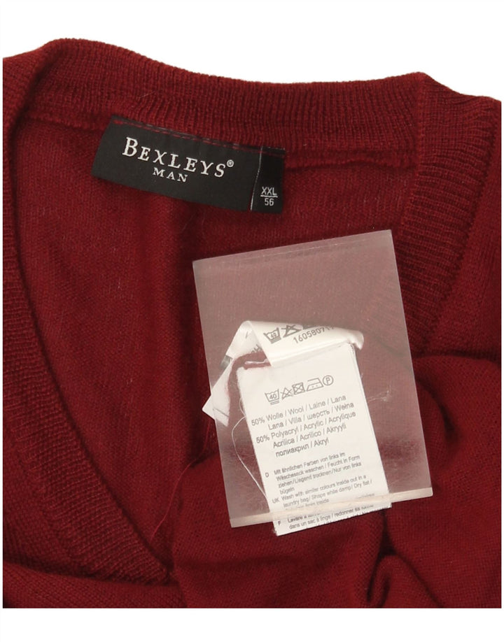 BEXLEYS Maglione da uomo con scollo a V IT 56 2XL Lana bordeaux
