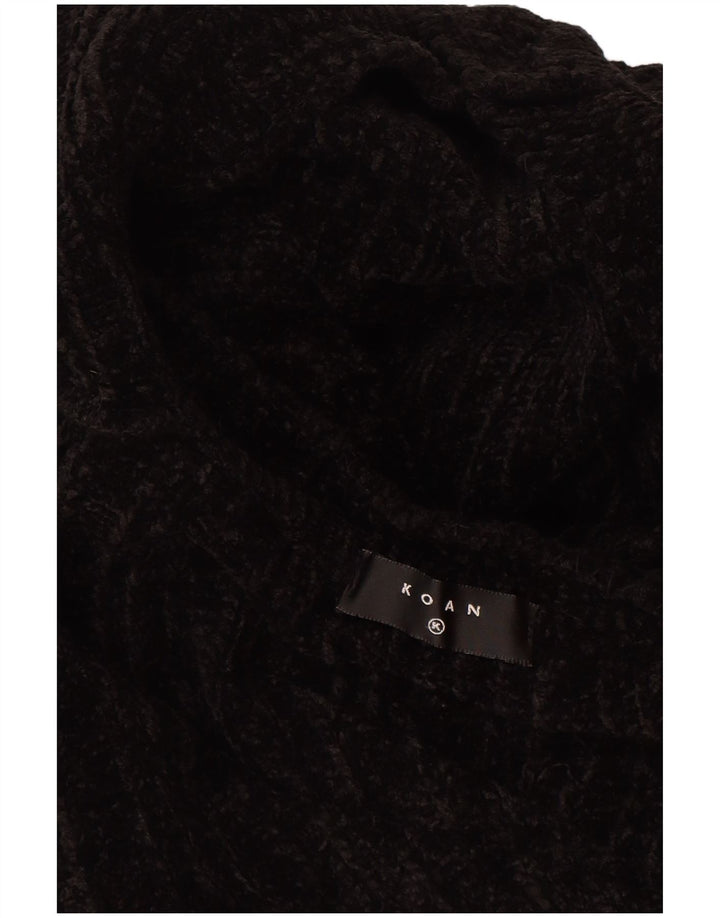Maglione vintage da uomo con scollo a V XL in acrilico nero