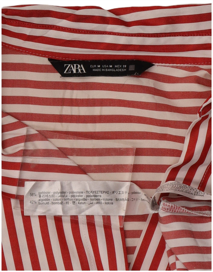 Maglia da Donna ZARA UK 14 Poliestere a righe rosse medie