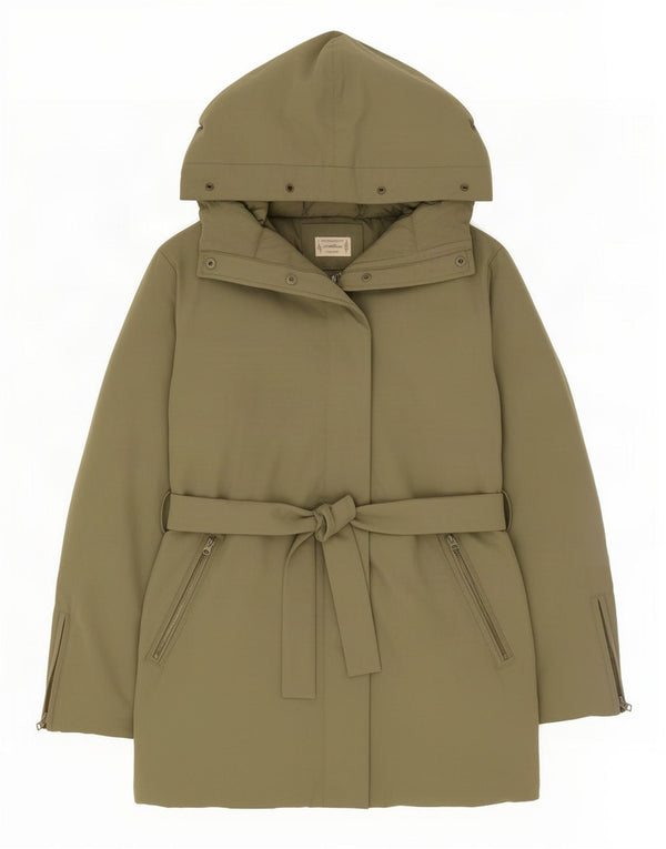 Giacca Parka con cappuccio da donna Benetton UK 14 verde medio