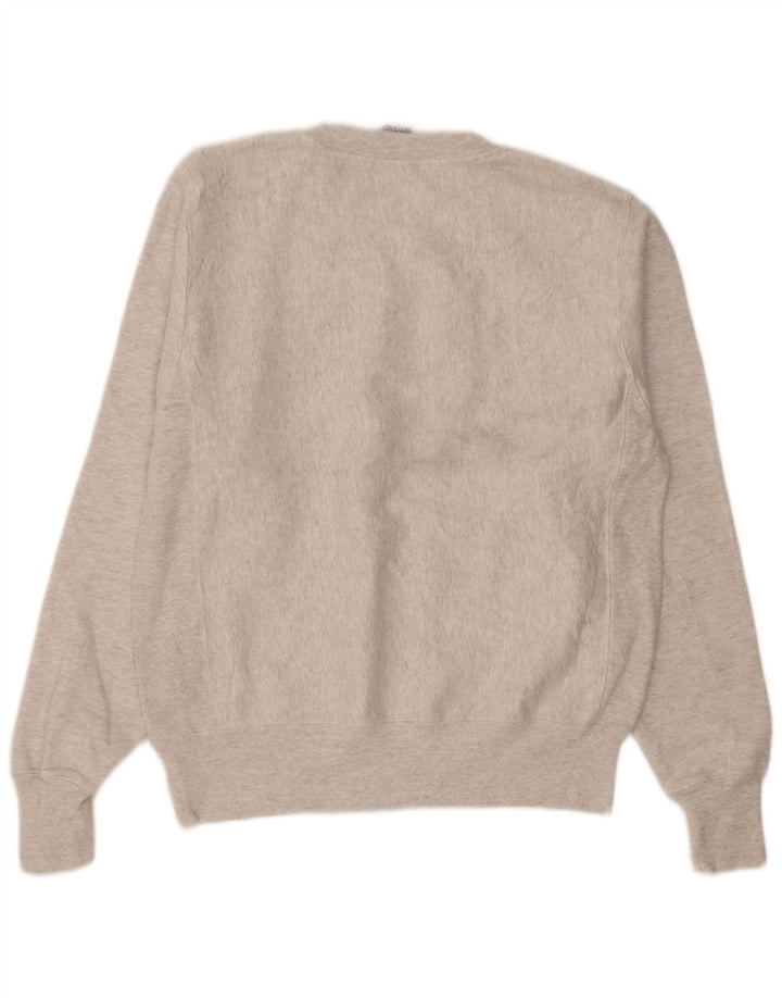 Felpa grafica da uomo Champion, maglione piccolo, cotone grigio