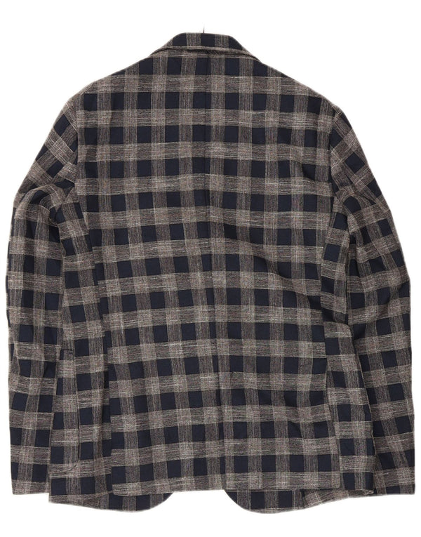 Alessandro Gilles Mens 2 Button Blazer Jacket IT 48 Medium Grey Check