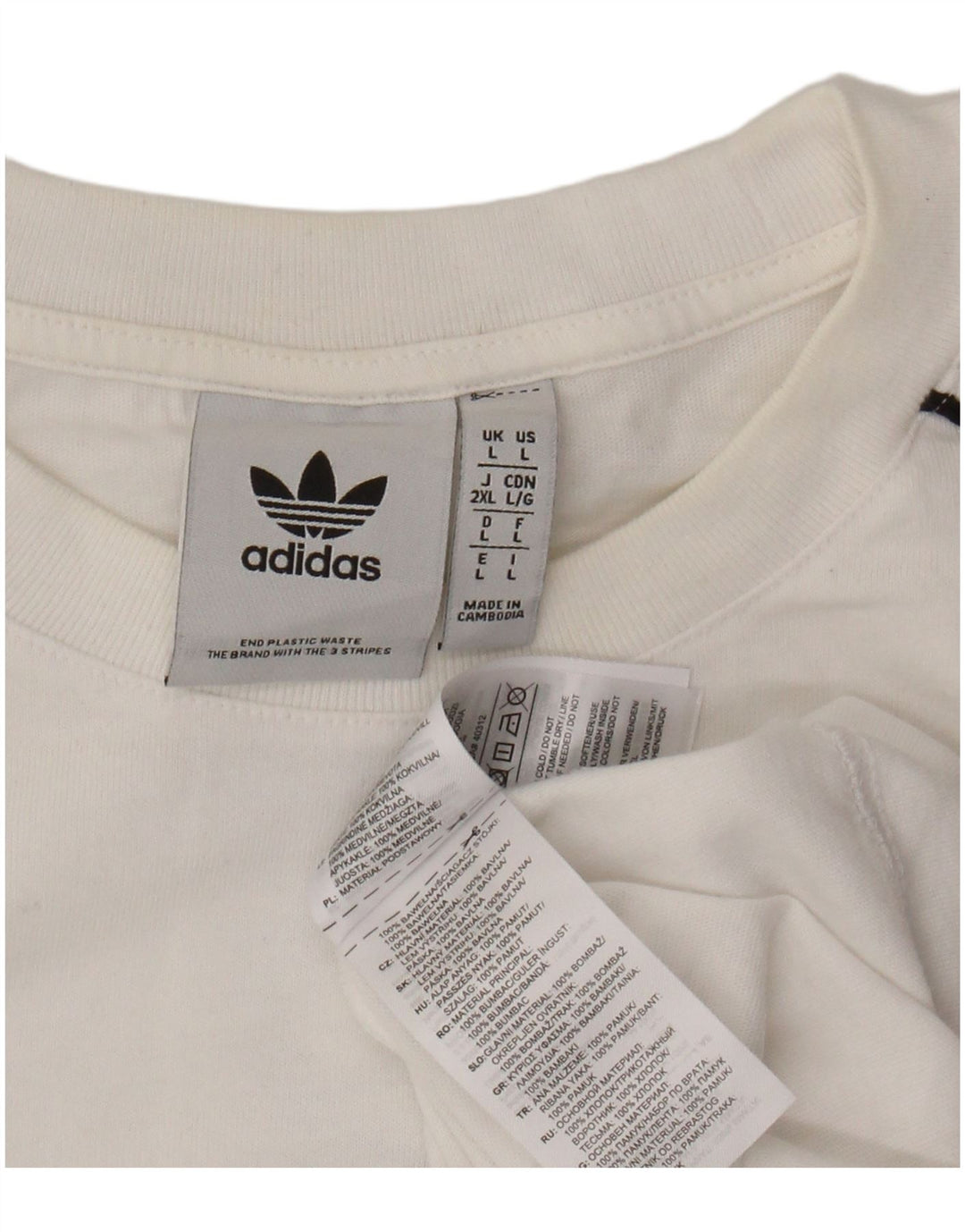 T-shirt grafica da uomo ADIDAS Top grande in cotone bianco