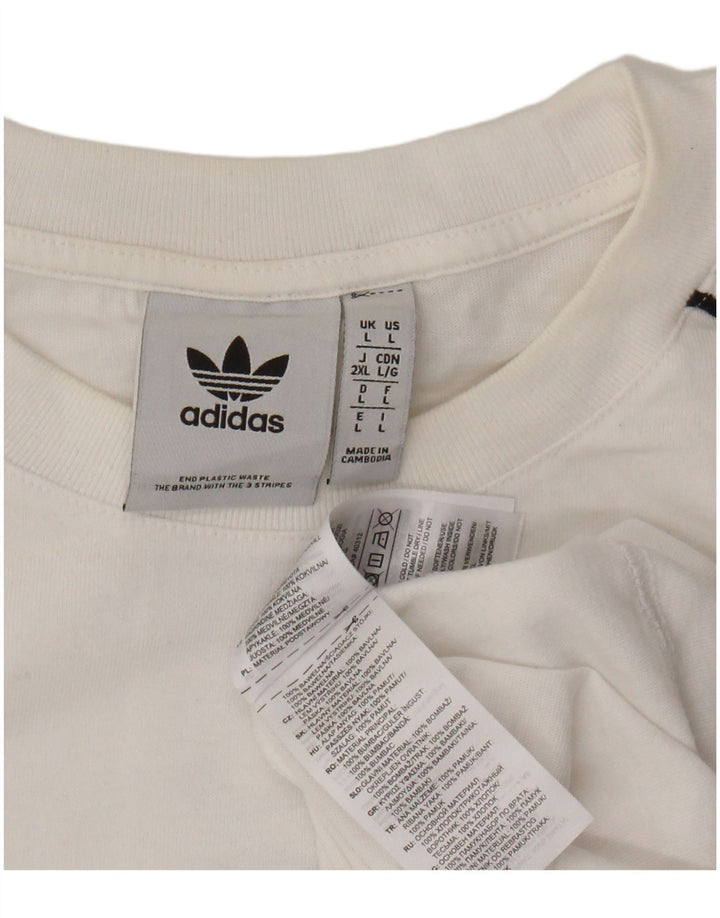 T-shirt grafica da uomo ADIDAS Top grande in cotone bianco