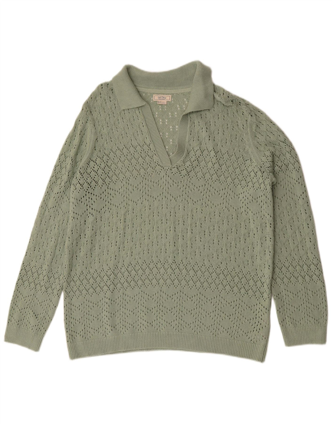 Maglione oversize da donna con collo a polo oversize Fat Face UK 16 Large Verde