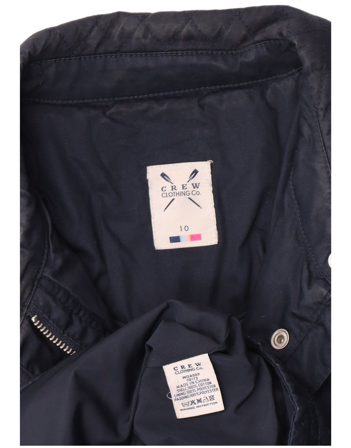 Crew Clothing Giacca trapuntata vestibilità regolare da donna UK 10 Small Blu Navy