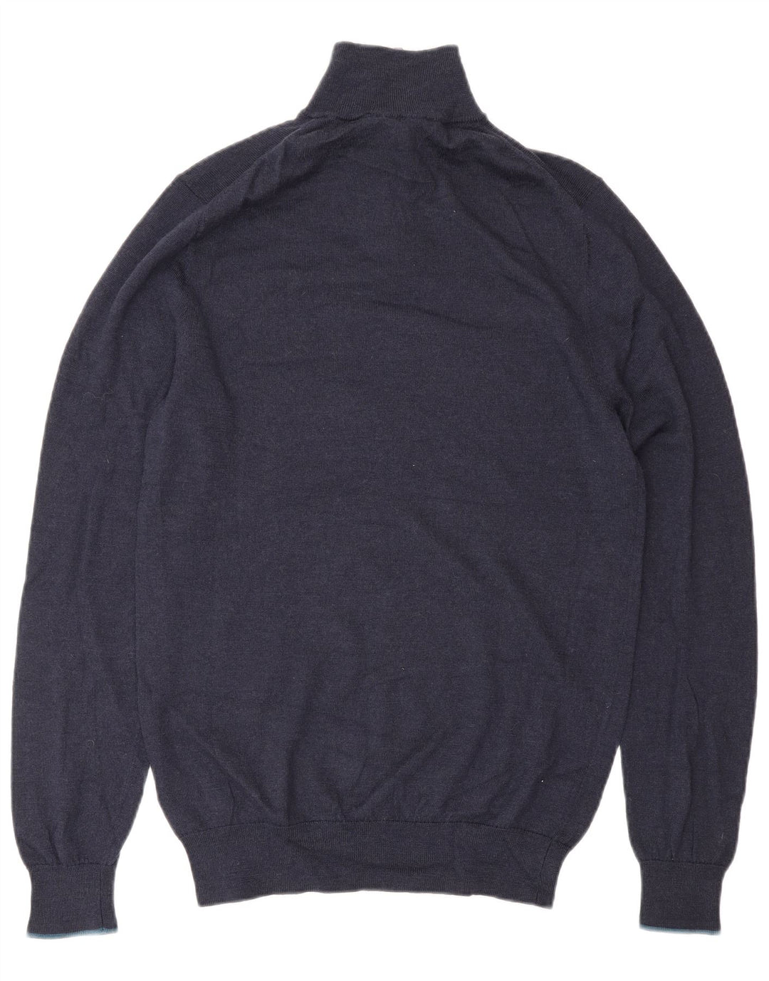 Maglione da uomo con zip sul collo di White Stuff piccolo in lana blu navy