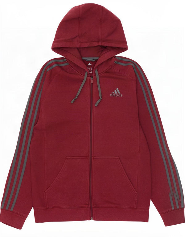 Maglione con cappuccio e zip vestibilità ampia da uomo Adidas piccolo in cotone bordeaux