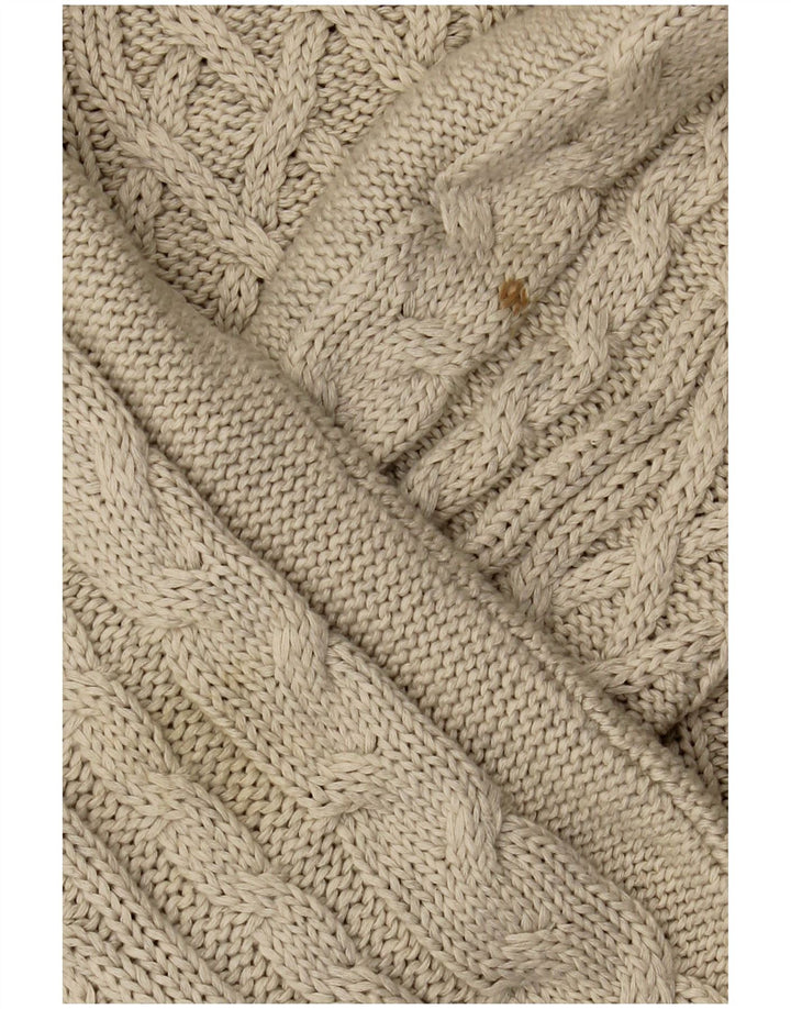 Maglione Zara da uomo con scollo a barca, grande, in cotone beige