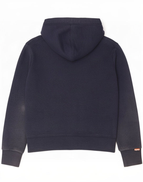 Maglione con cappuccio e zip da uomo Superdry in cotone blu navy medio