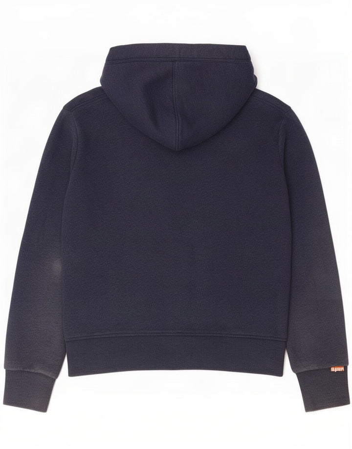 Maglione con cappuccio e zip da uomo Superdry in cotone blu navy medio