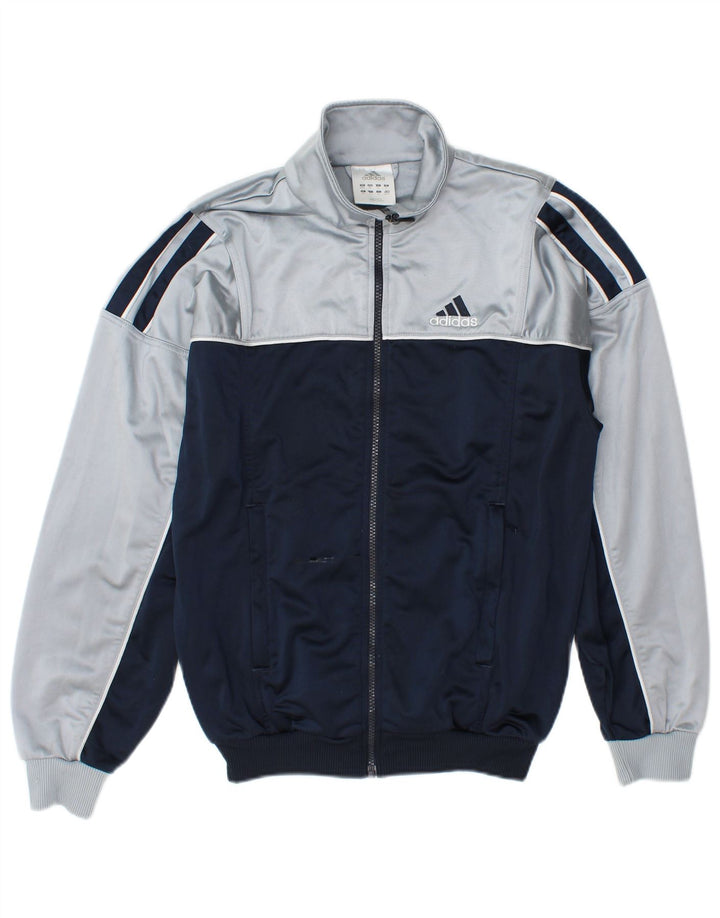 Giacca da tuta da uomo Adidas UK 32/34 XS Blu Colourblock Poliestere