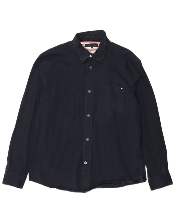 TOMMY HILFIGER Camicia da uomo XL in cotone blu navy