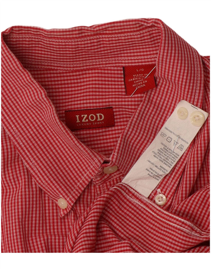 Camicia da uomo IZOD in cotone a quadri rossi grandi