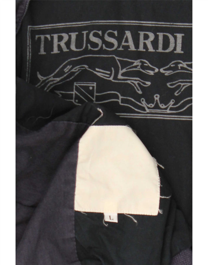 Giubbotto bomber oversize da donna Trussardi UK 16 Large Blu Navy