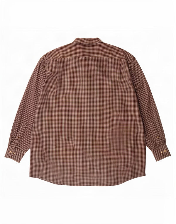 Camicia da uomo Izod 3XL in cotone a quadretti marrone