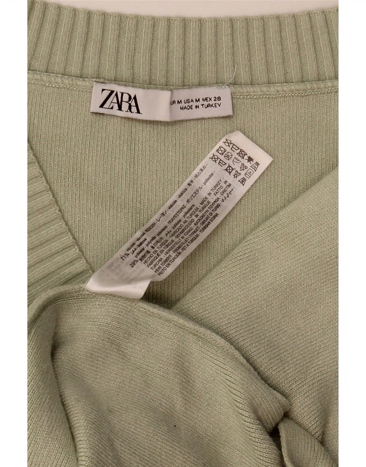 Canotta oversize da donna Zara UK 14 viscosa kaki media