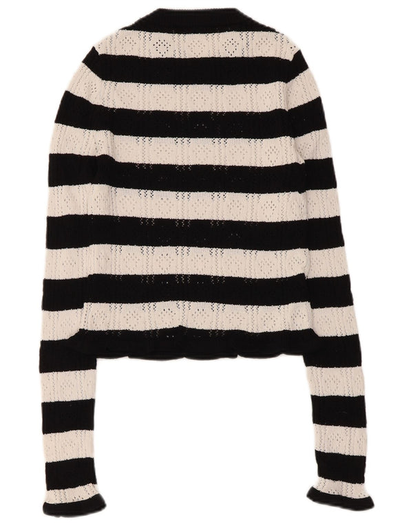 Maglione corto girocollo da donna Zara UK 8 piccolo a righe nere