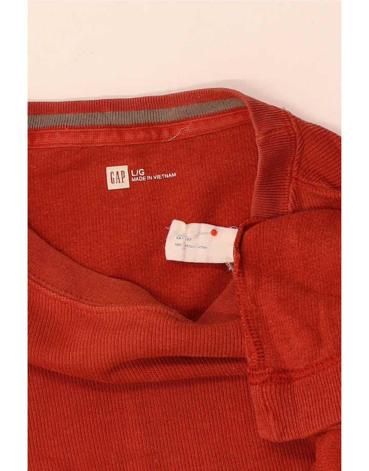 Gap Maglia da uomo a maniche lunghe grande in cotone arancione