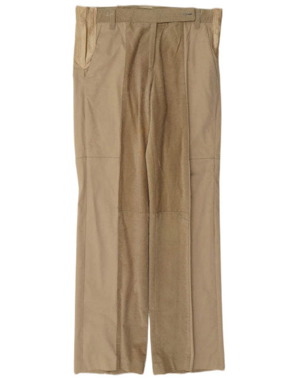 Pantaloni dritti da donna in velluto a coste Iceberg IT 40 Small W32 L32 Cotone Beige