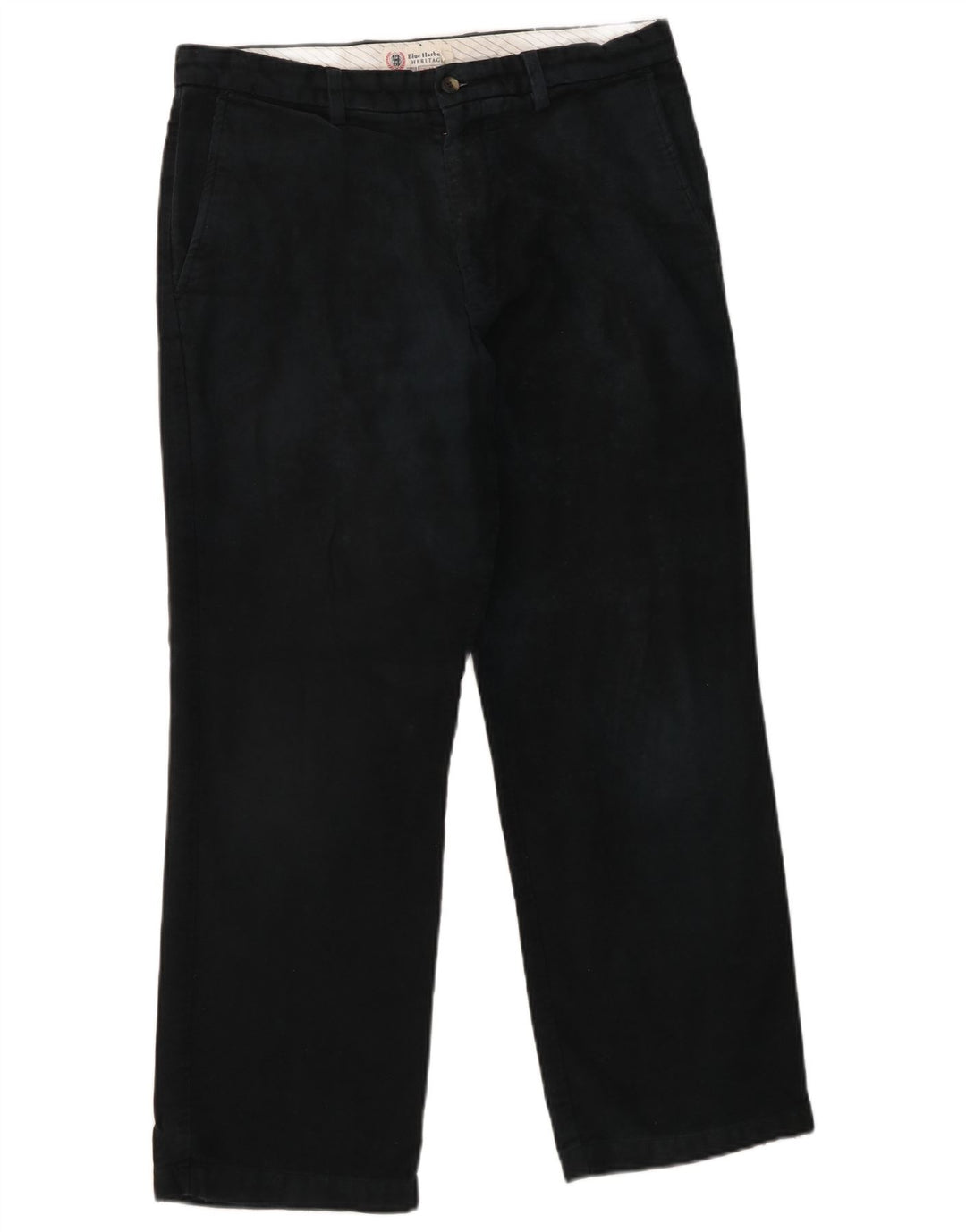 Pantaloni chino da uomo Marks & Spencer blu Harbour W34 L29 cotone nero